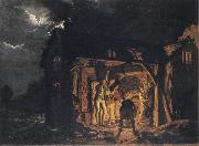Joseph wright of derby An Iron Forge Viewed from Without Spain oil painting artist